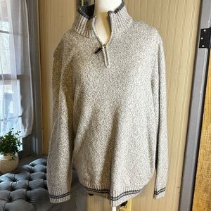 Daniele Blasi Mens XL Italian Wool Blend Quarter Zip Sweater Gray Made In Italy